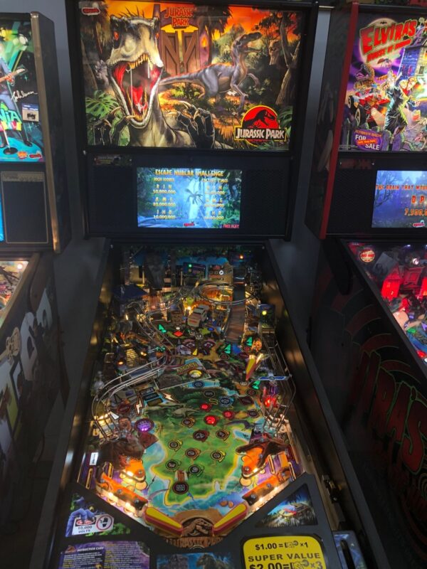 Buy Jurassic park pinball machine online, Buy pinball machine online, buy used pinball machines, pinball machine for sale, where to buy pinball machines, Jurassic park pinball machine for sale